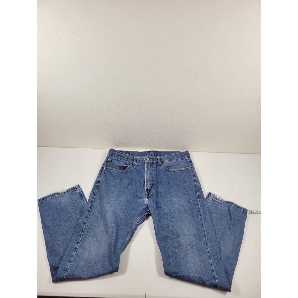 Levi's 505 Regular Fit Jeans Mens 36x32 Blue Excellent Straight Leg Denim